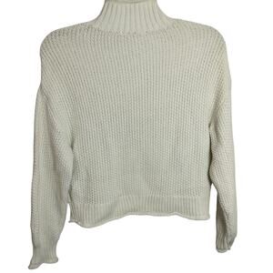 4794) Eco by Design White Rolled Mockneck Knitted Sweater XS